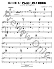 Close as Pages in a Book piano sheet music cover